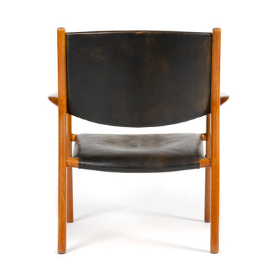 Oxhide Teak Lounge Chair by Hans J. Wegner for Johannes Hansen