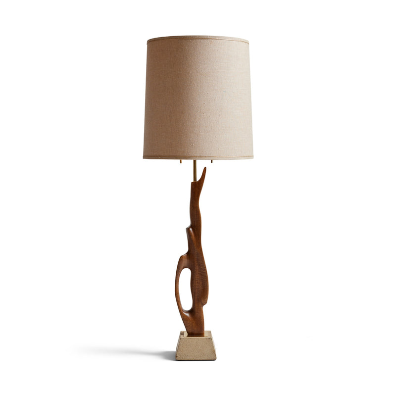 Sculptural Wood Table Lamp from USA