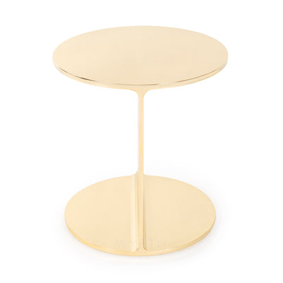 ‘Round I-Beam’ Side Table in Polished Bronze by WYETH, Made to Order