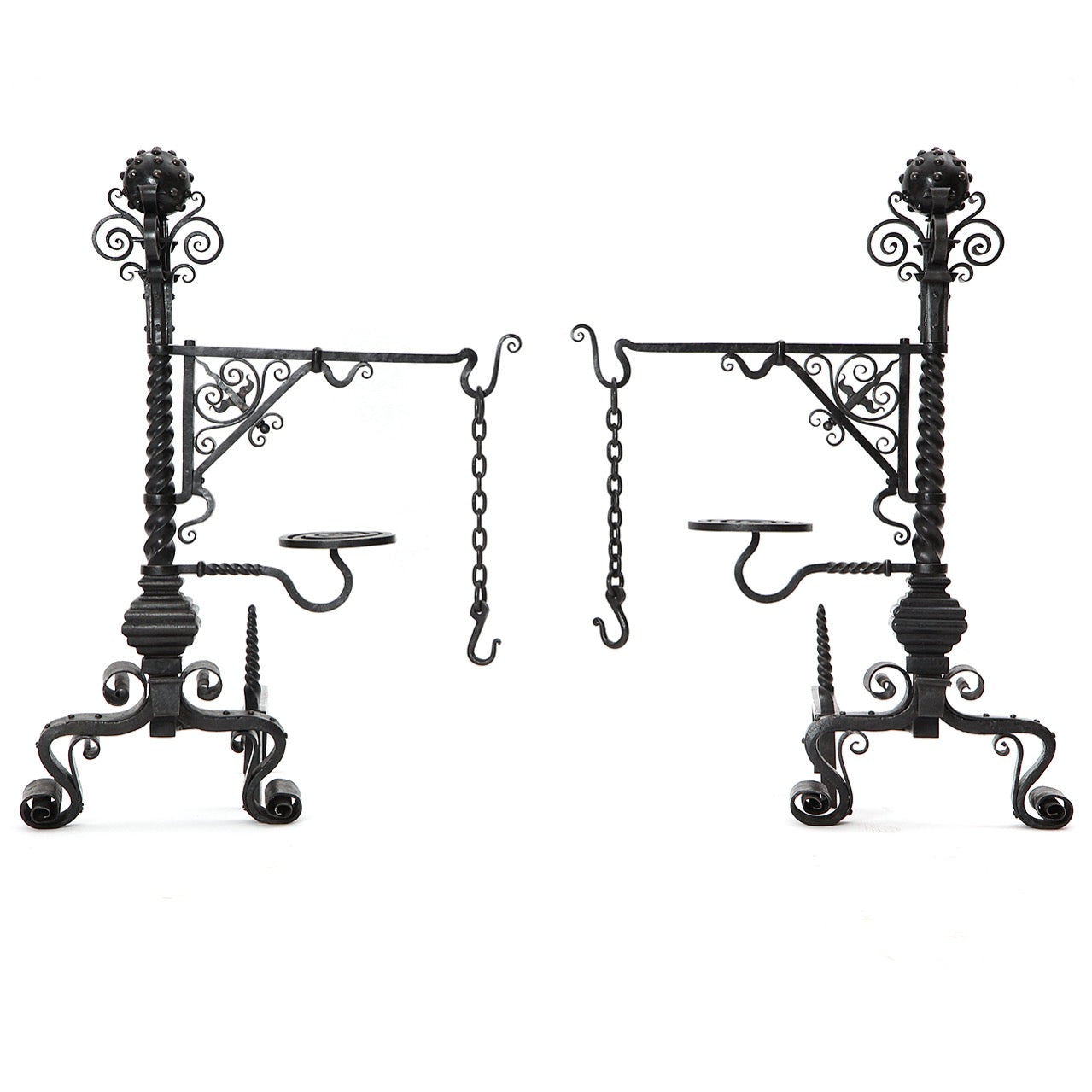 Grand Scale Andiron Set from USA, 1900s