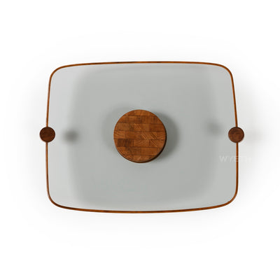 Teak and Glass Serving Tray