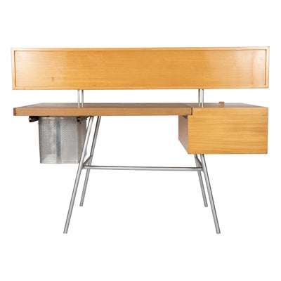 Leather, Primavera, and Steel Desk by George Nelson for Herman Miller, 1946