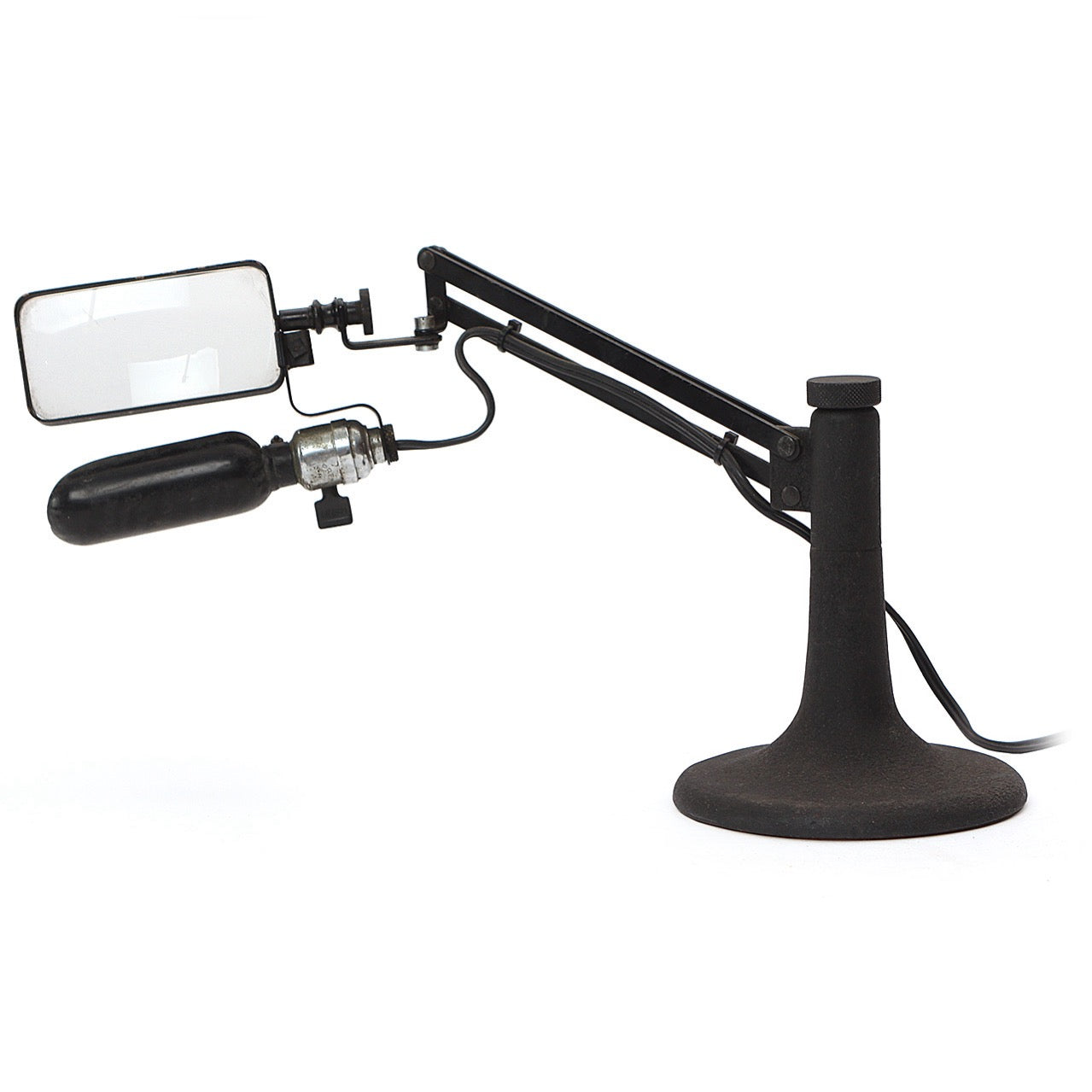 Desk Lamp with Magnifying Lens by Bausch & Lomb
