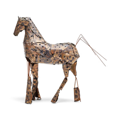 Metal Patchwork Horse Sculpture