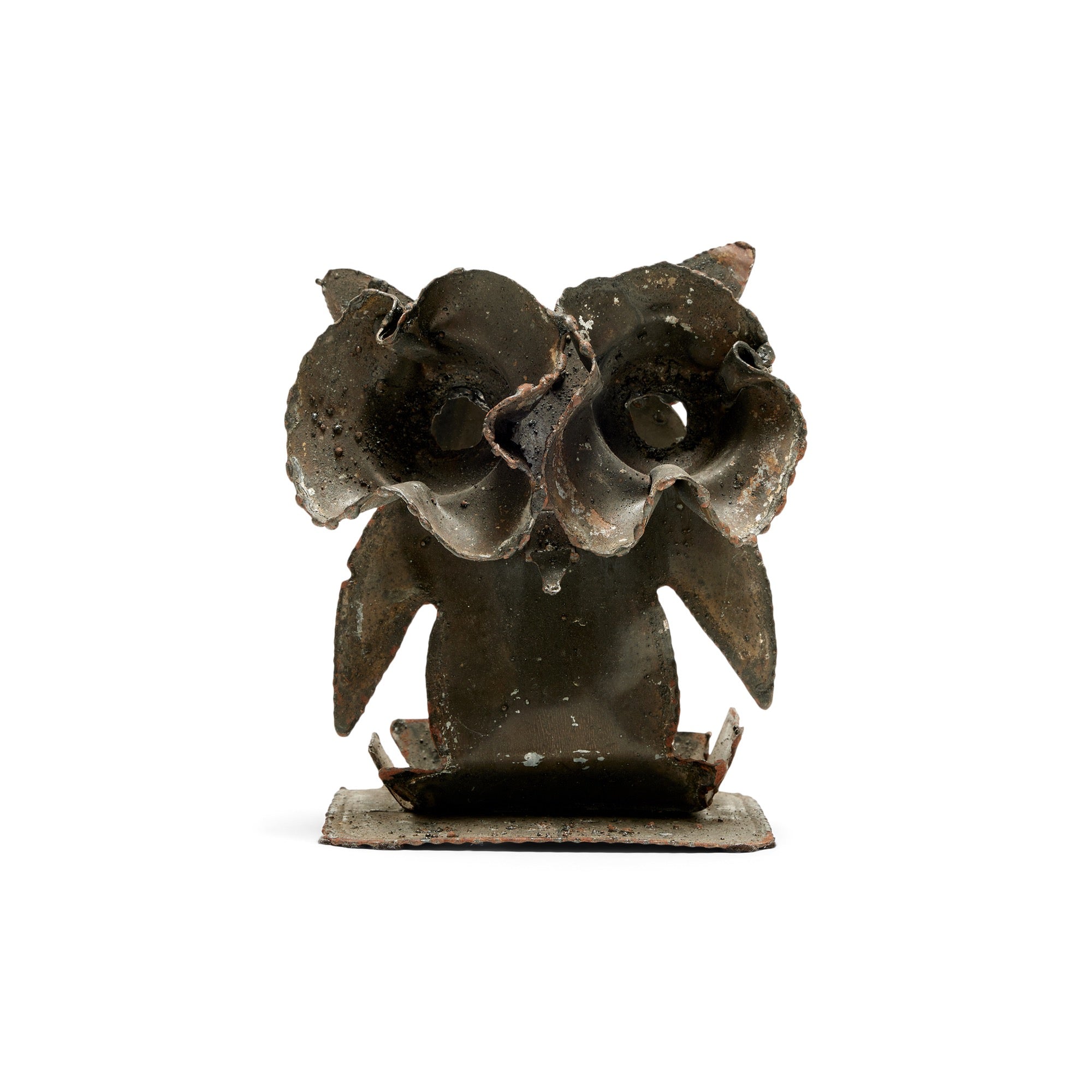 Owl Metal Sculpture by Harry M. Wasserman