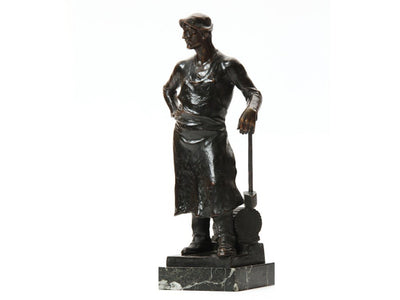 Sculpture of Standing Blacksmith by Adolf Joseph Phol