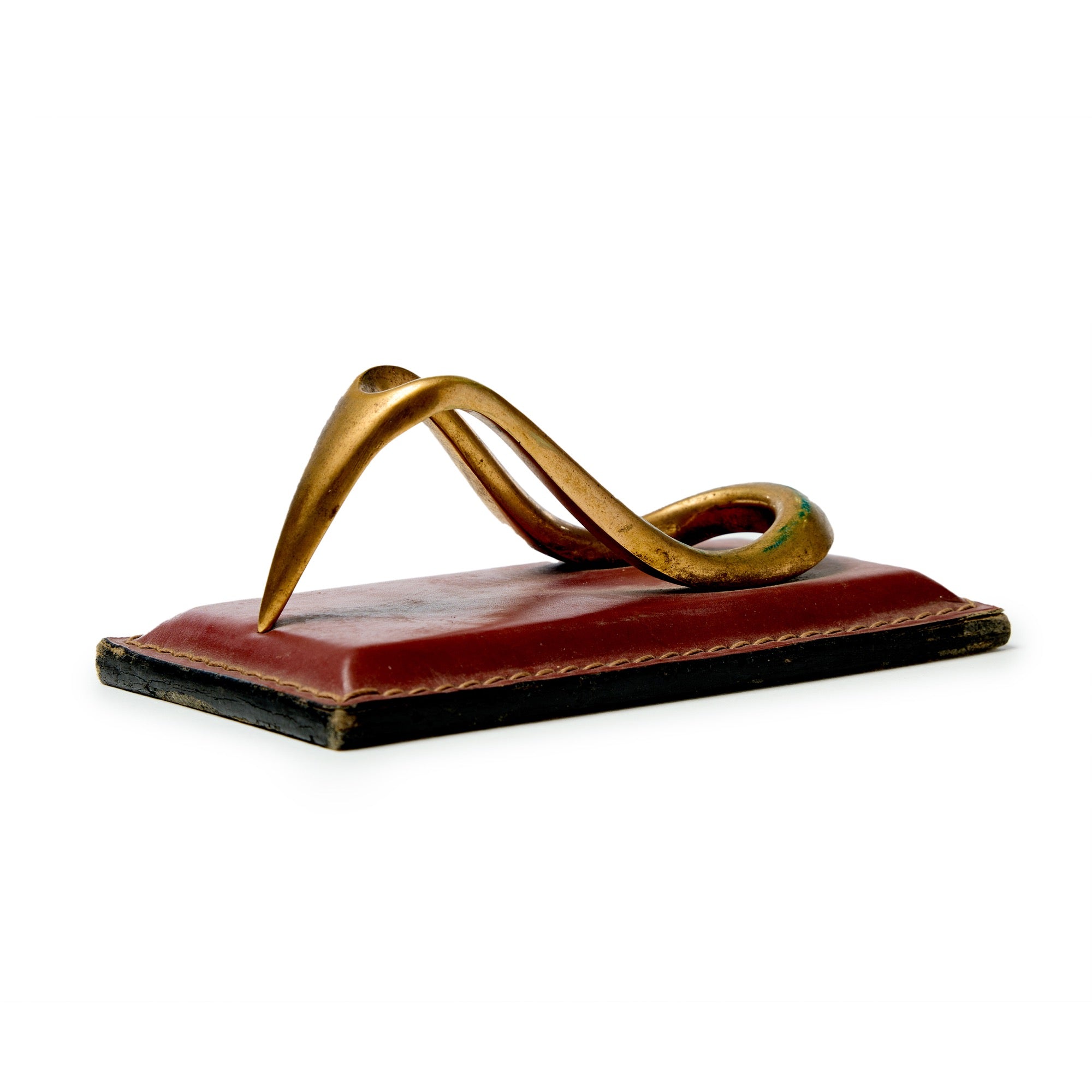 Brass and Leather Pipe Rest by Longchamp
