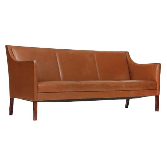 Leather Sofa by Ole Wanscher for A.J. Iversen