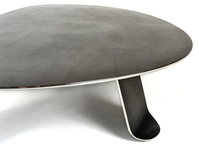 Chrysalis No. 1 Low Table in Blackened Stainless Steel with Polished Edges by WYETH, Made to Order