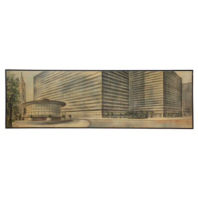 Architectural Study Painting by Richard Bobby, 1966