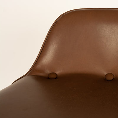 Brown Leather Bar Stool by Arne Vodder for Sibast Furniture, 1960s