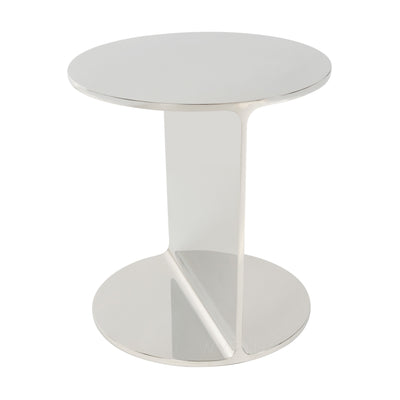 ‘Round I-Beam’ Side Table in Polished Stainless Steel by WYETH, Made to Order