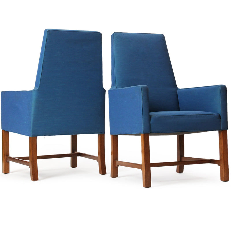 Pair of Janus High Back Chairs by Edward Wormley for Dunbar