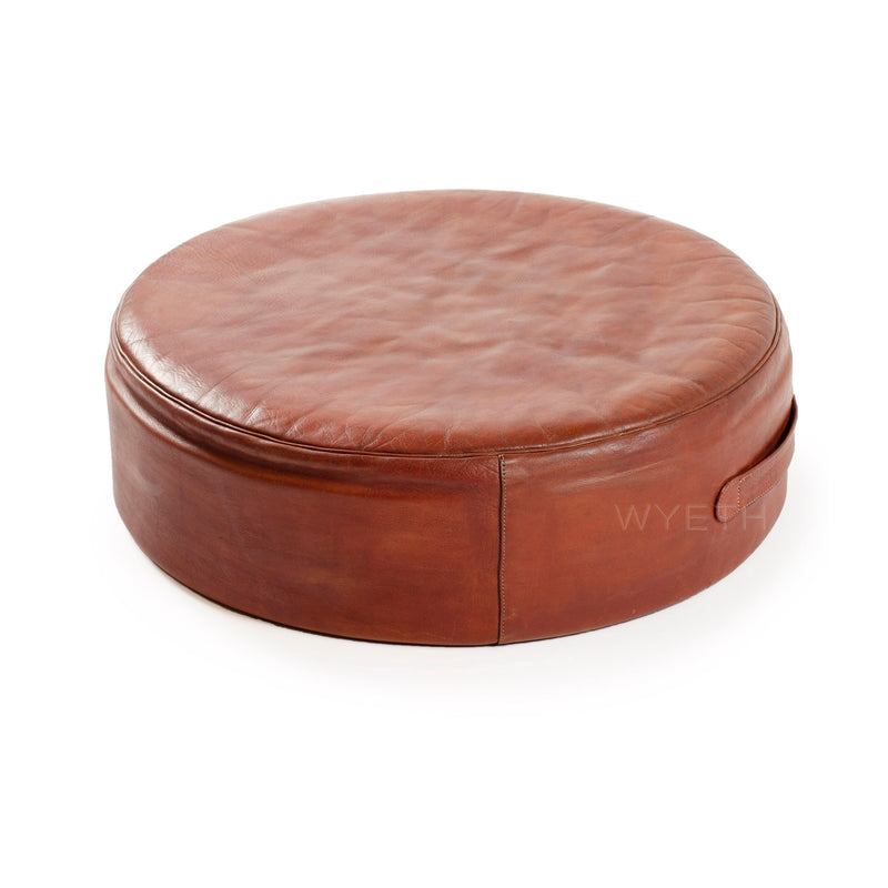 Red Leather Stool by Ivan Schlechter