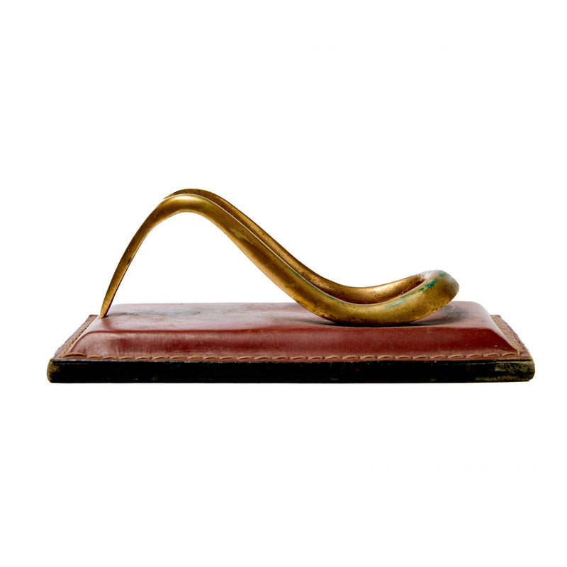 Brass and Leather Pipe Rest by Longchamp