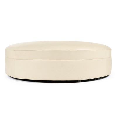 Oversized Ottoman in Natural Leather by WYETH, Made to Order