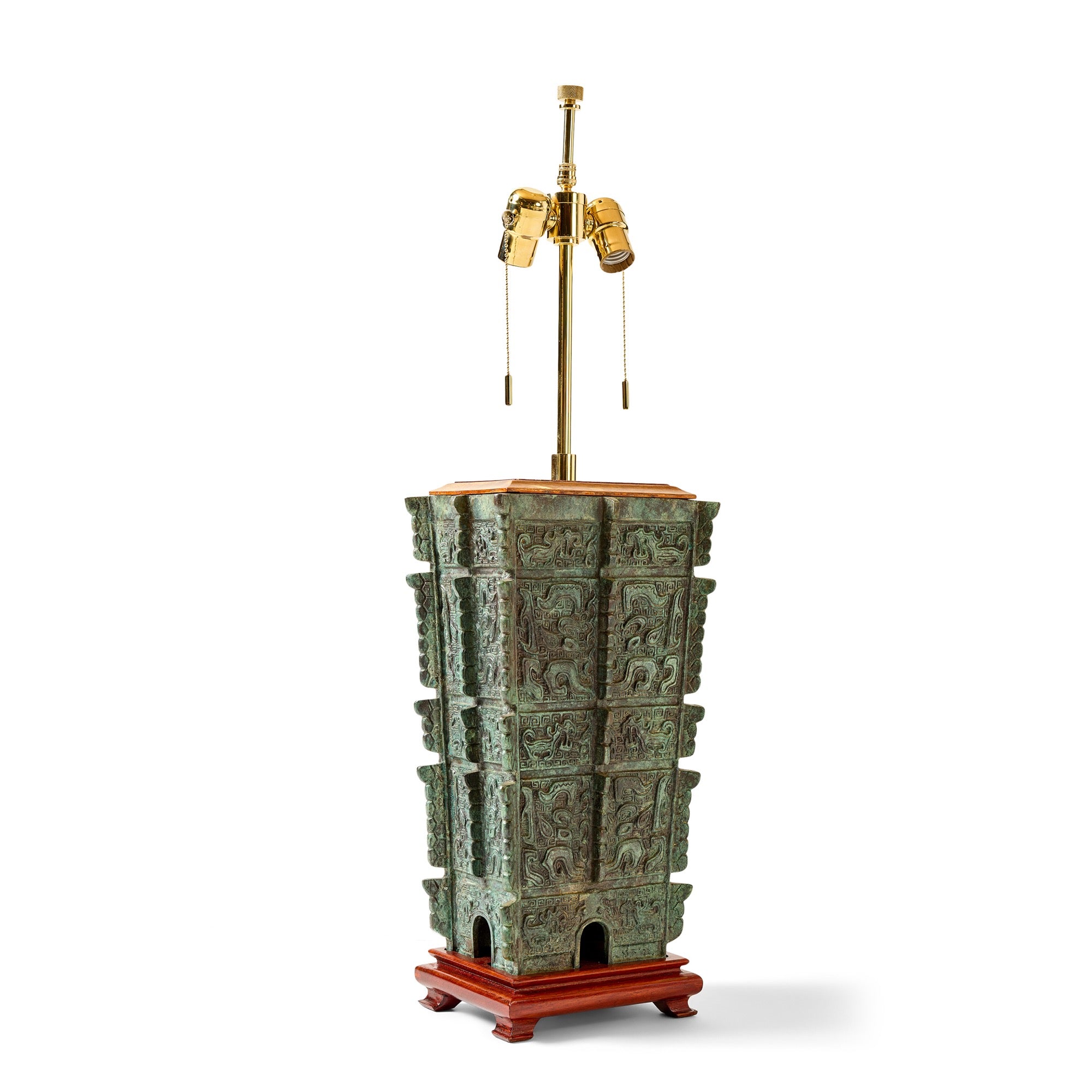 Archaic Bronze Table Lamp