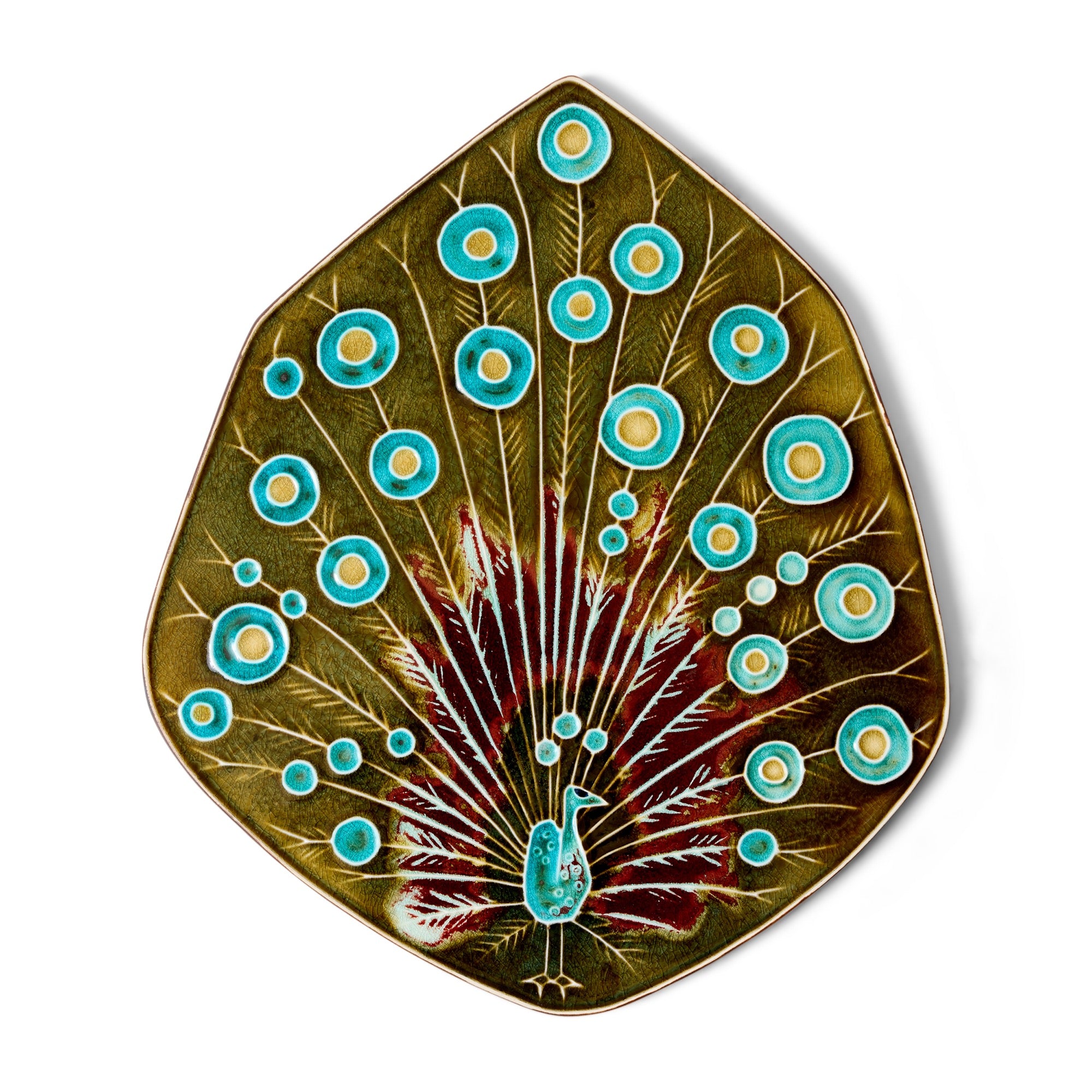 Peacock Ceramic Relief by Annikki Hovisaari for Arabia, 1960's
