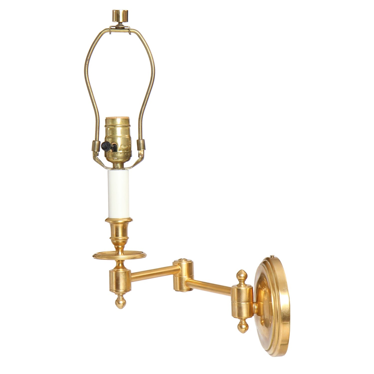 Pair of Brass Swing Arm Wall Lights from USA