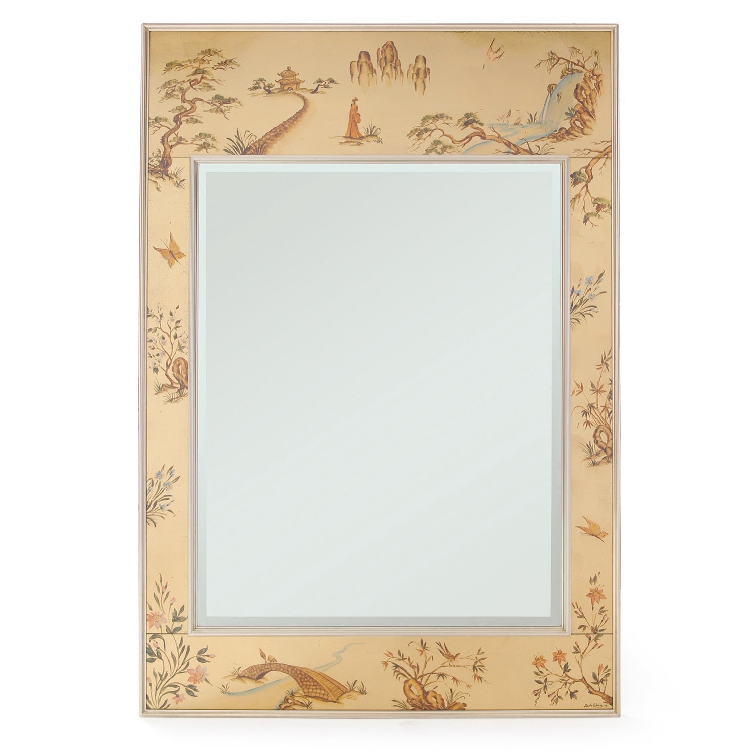 Hand Painted Chinoiserie Wall Mirror for LaBarge